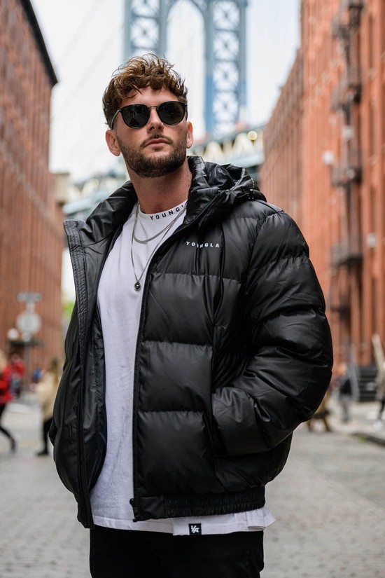 Chaquetas Youngla 554 Brooklyn Puffer Hombre Negras | BGZVHDS-50