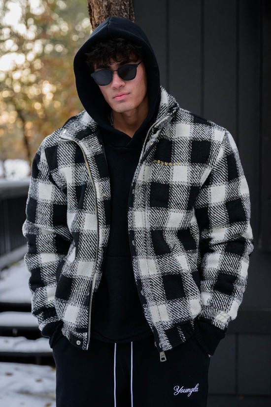 Chaquetas Youngla 563 Kingpins Hombre Blancas Negras | YKHWNSI-58