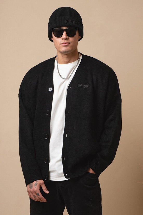 Cárdigan Youngla 534 Lah Hombre Negras | HZVTFMQ-13