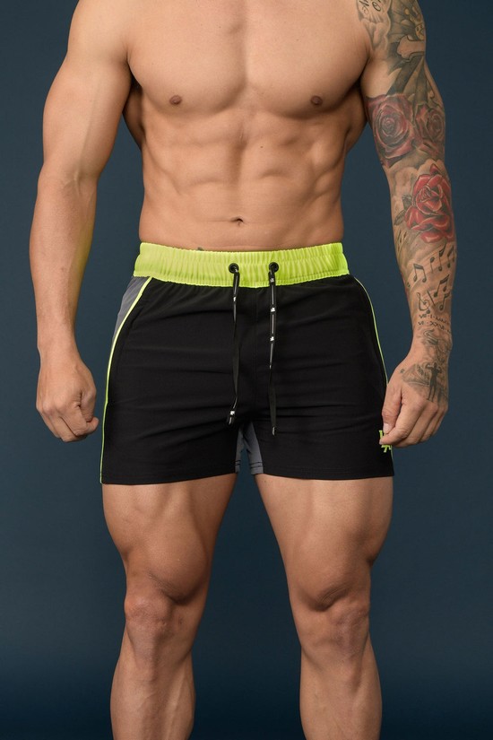 Pantalones Cortos Youngla 101 Bodybuilding Hombre Negras | LYGQKIH-83