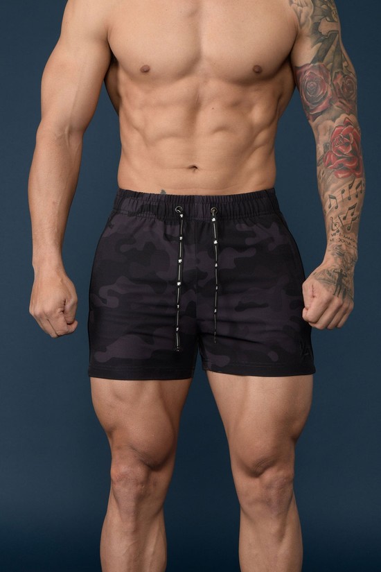 Pantalones Cortos Youngla 101 Bodybuilding Hombre Negras | QDNBCFT-47