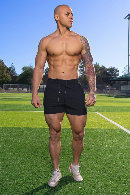 Pantalones Cortos Youngla 101 Bodybuilding Hombre Negras | SUMPEJL-51
