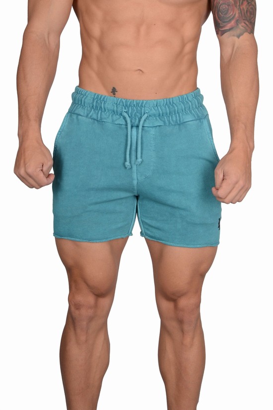 Pantalones Cortos Youngla 102 Bodybuilding French Terry Hombre Azules | BNEQHVC-64