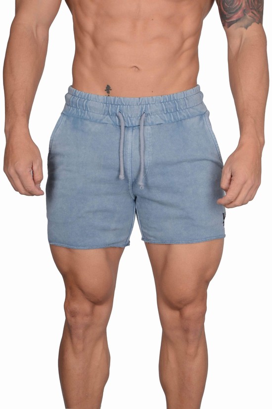 Pantalones Cortos Youngla 102 Bodybuilding French Terry Hombre Gris | LGFICWN-75
