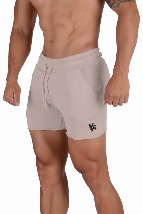 Pantalones Cortos Youngla 102 Bodybuilding French Terry Hombre Gris | UIZEPRH-95