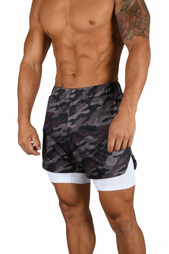 Pantalones Cortos Youngla 105 Compression 2.0 Hombre Gris | WNJDZSC-20