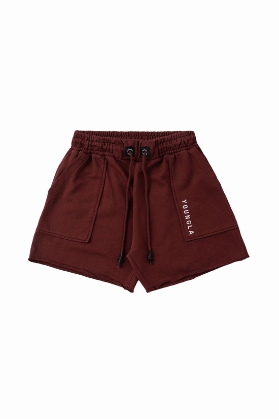Pantalones Cortos Youngla 106 Vintage Hombre Burdeos | DLRWCQG-65