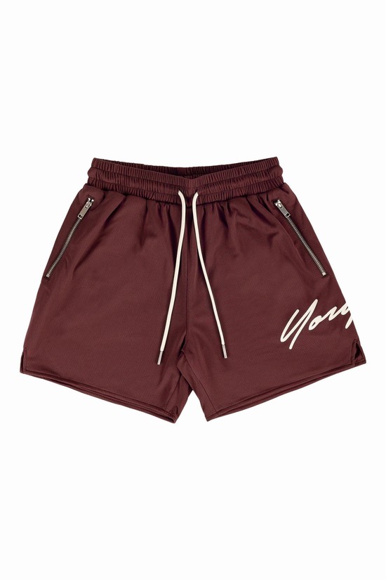 Pantalones Cortos Youngla 115 Signature Hombre Burdeos | BHOMRQP-25