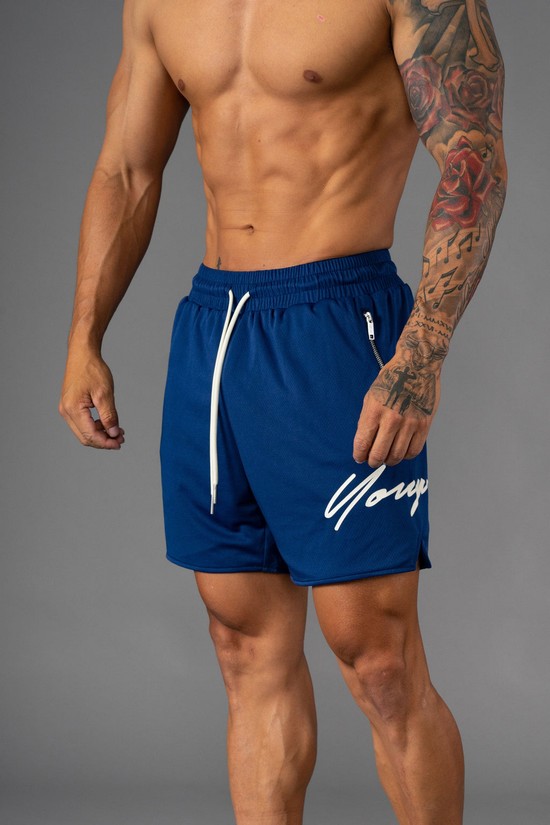 Pantalones Cortos Youngla 115 Signature Hombre Azules | IPZFOEK-62