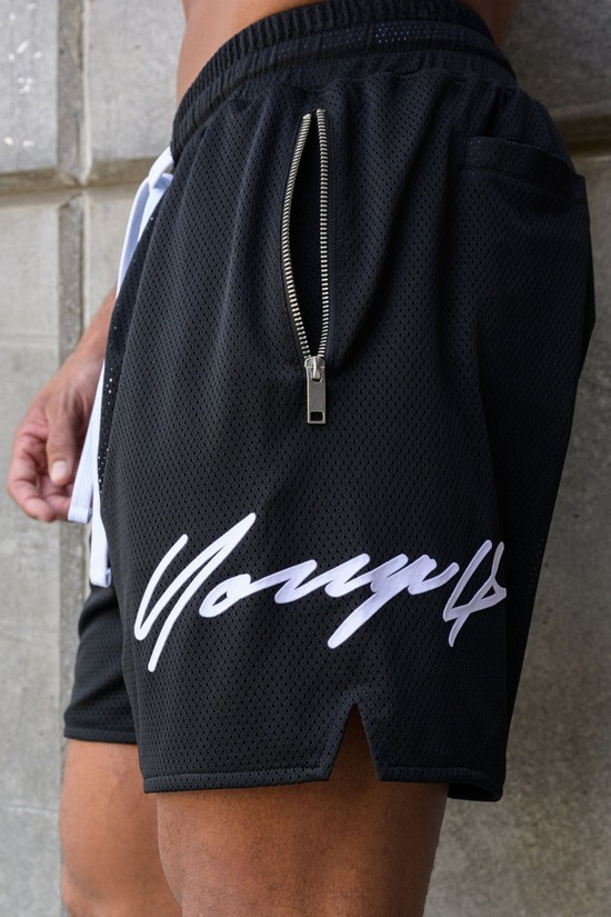 Pantalones Cortos Youngla 115 Signature Hombre Negras | JREOHMY-65