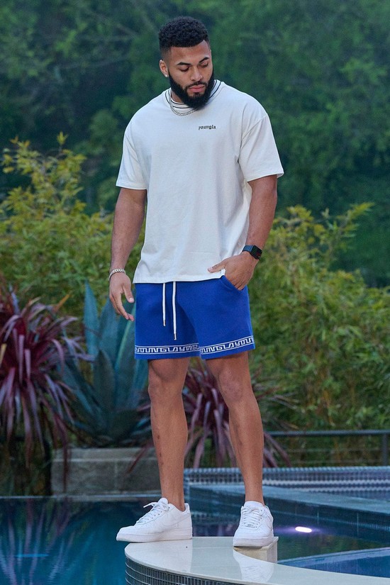 Pantalones Cortos Youngla 116 Hieroglyphic De Punto Hombre Azules | AREWMSV-85