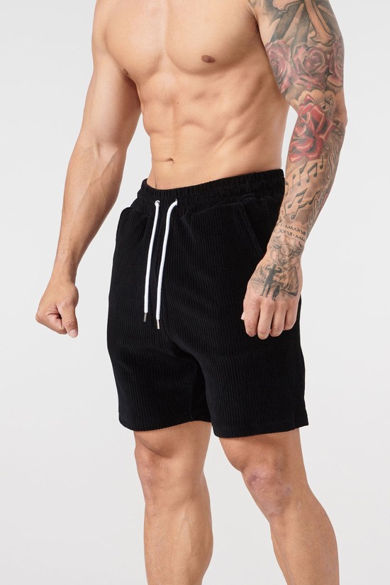 Pantalones Cortos Youngla 119 Cord Colección Hombre Negras | GJYWLXI-09