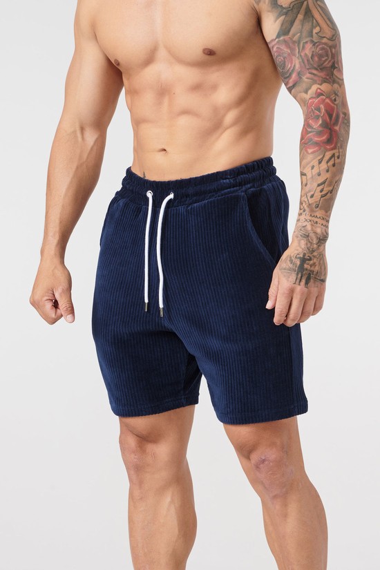 Pantalones Cortos Youngla 119 Cord Colección Hombre Azul Marino | UZQEBYF-78
