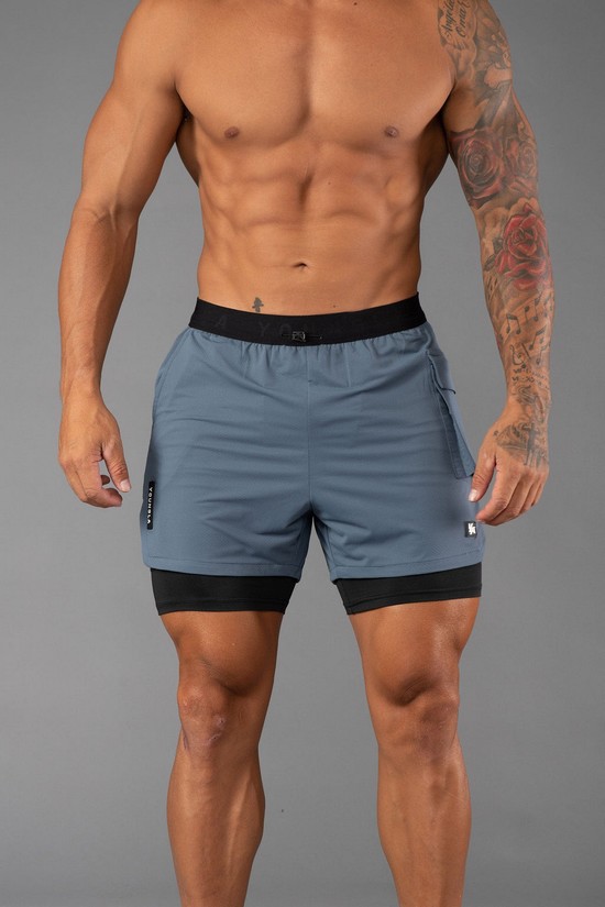 Pantalones Cortos Youngla 121 Performance Line Compression Hombre Gris | CVXNHLJ-41