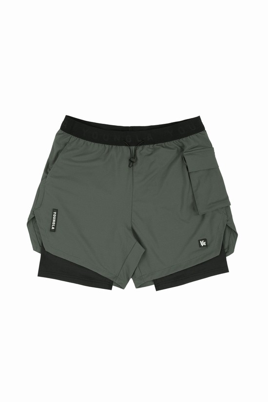Pantalones Cortos Youngla 121 Performance Line Compression Hombre Gris | FLYDCHZ-09