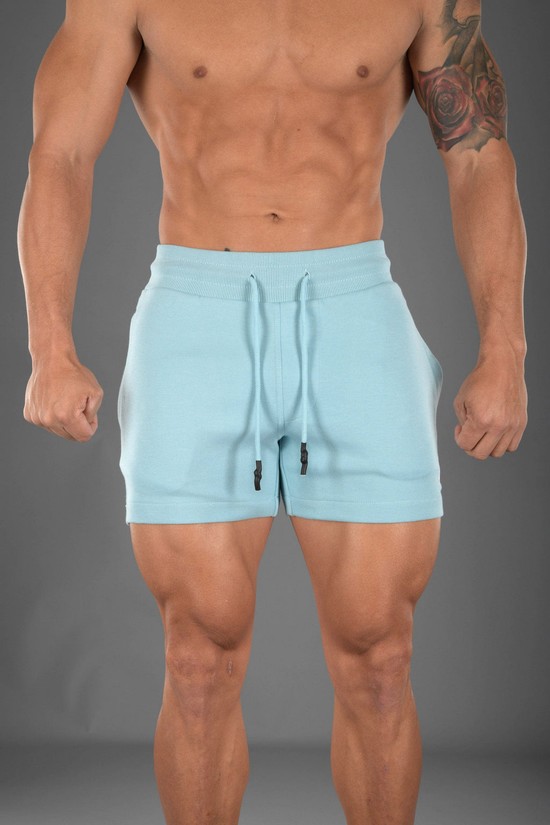 Pantalones Cortos Youngla 126 Interlock Hombre Azules Claro | AMUPSBY-71