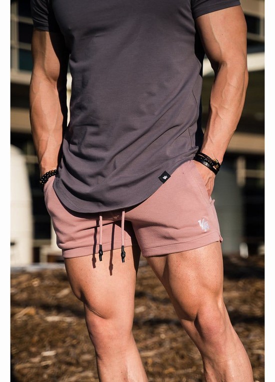 Pantalones Cortos Youngla 126 Interlock Hombre Rosas | JDSPATF-05