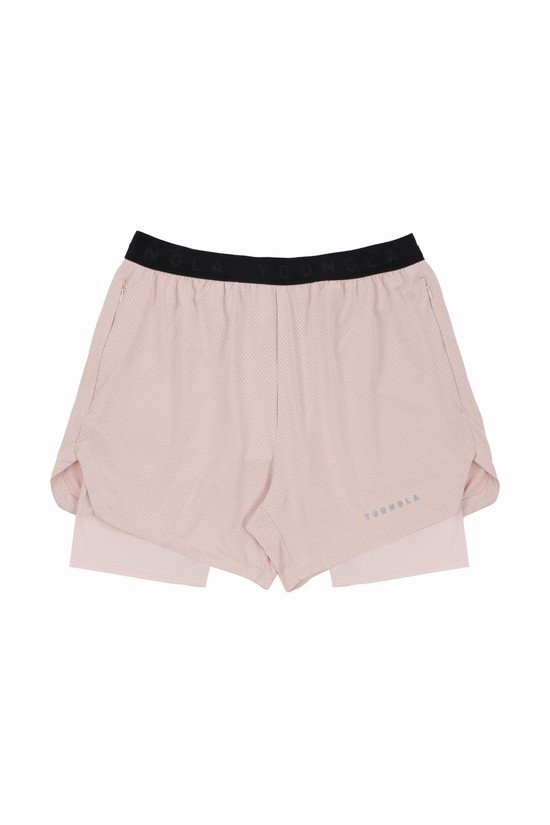 Pantalones Cortos Youngla 129 Trilogy Compression Hombre Rosas | SPNCUHQ-01