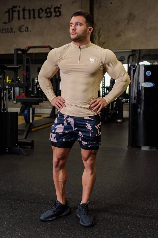 Pantalones Cortos Youngla 138 Trilogy Camo Compression Hombre Blancas Azul Marino | XIWPHSQ-29