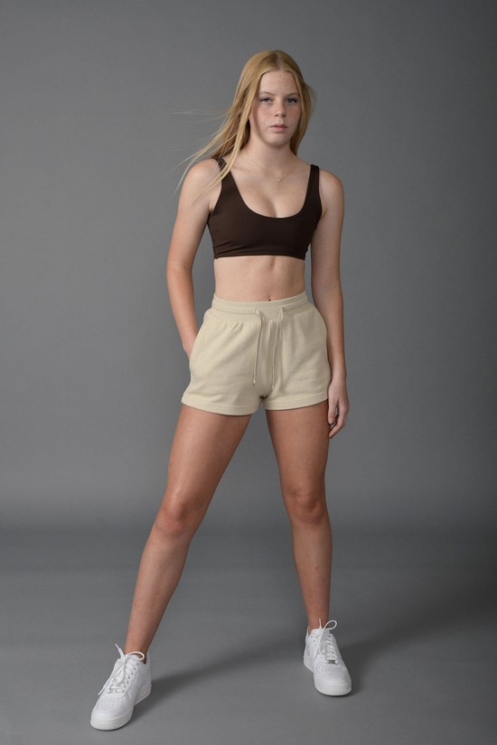 Pantalones Cortos Youngla W101 Everyday Mujer Beige | EMRTGWF-32