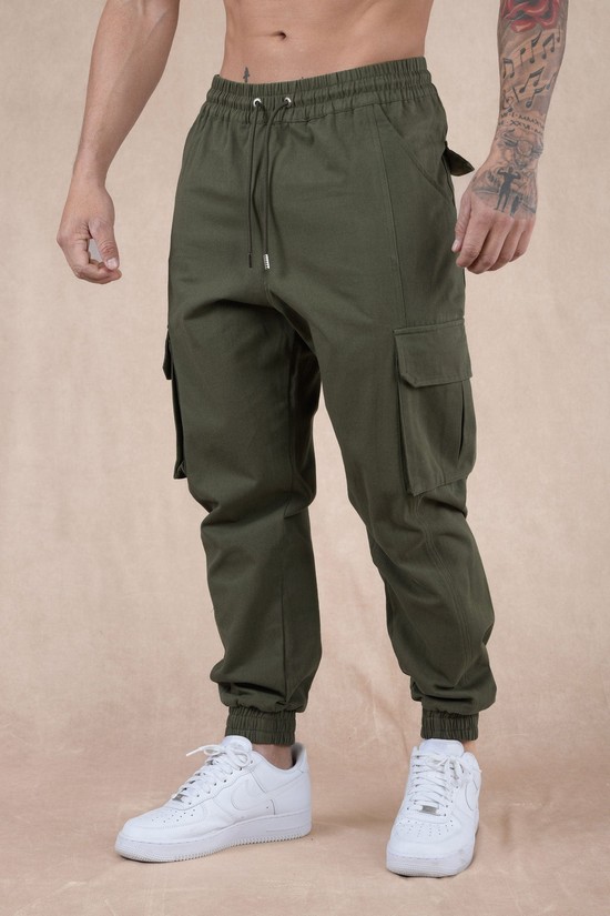 Pantalones Jogger Youngla 202 Twill Cargo Hombre Verde | DVRCSJO-89