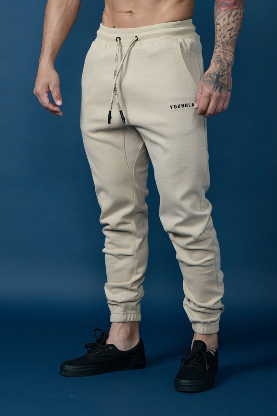 Pantalones Jogger Youngla 210 Kick-back Hombre Beige | GWOHRQL-84