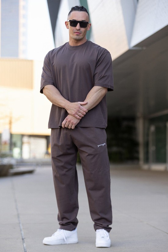 Pantalones Jogger Youngla 215 No Cuff Pump Covers Hombre Gris Oscuro | HSXIQAN-34