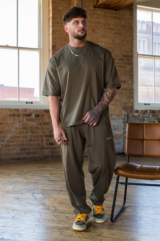Pantalones Jogger Youngla 215 No Cuff Pump Covers Hombre Gris Oscuro | QJFOWBE-62