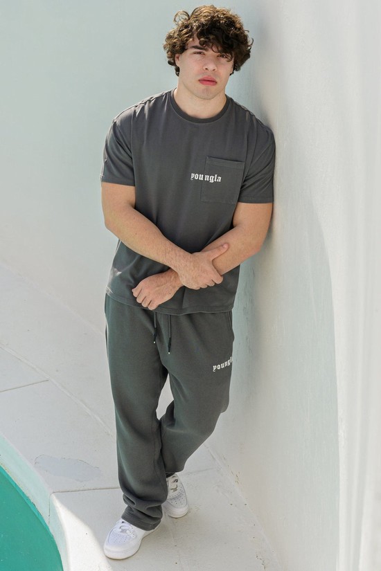 Pantalones Jogger Youngla 216 Eternal No Cuff Sweats Hombre Gris | OLWDKVM-31