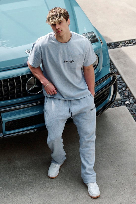 Pantalones Jogger Youngla 216 Eternal No Cuff Sweats Hombre Gris | PJQUADY-57