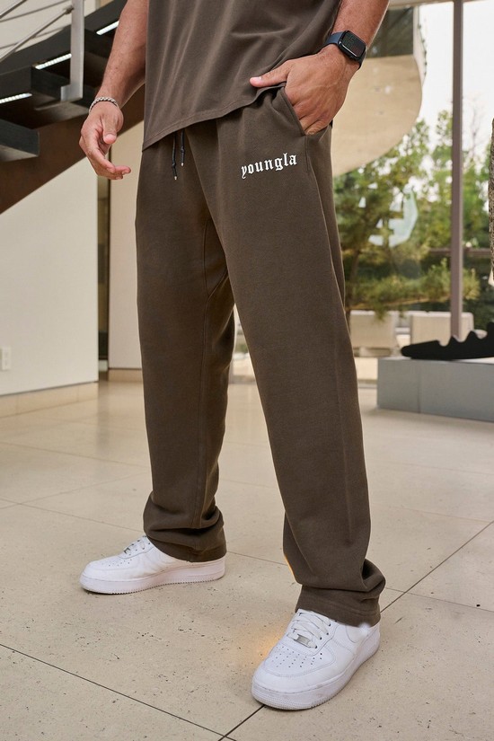 Pantalones Jogger Youngla 216 Eternal No Cuff Sweats Hombre Gris Oscuro | SAIOPGK-82
