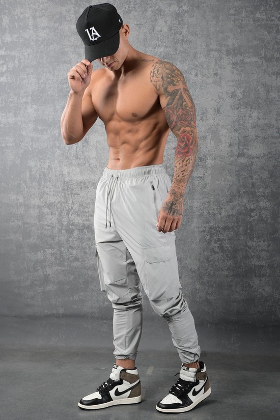 Pantalones Jogger Youngla 218 Travel Cargo Hombre Gris | BDKNRCM-54