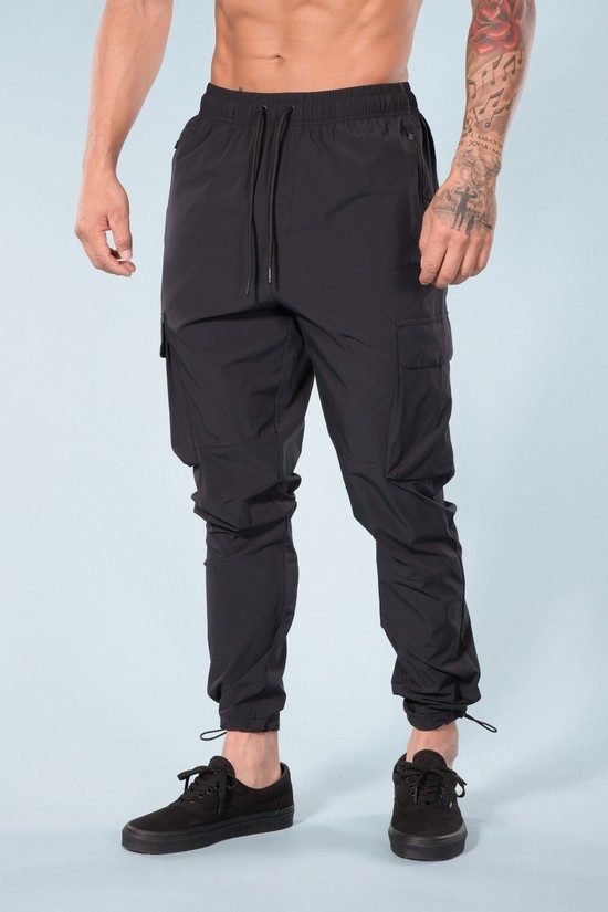 Pantalones Jogger Youngla 218 Travel Cargo Hombre Negras | OSRZTPJ-69