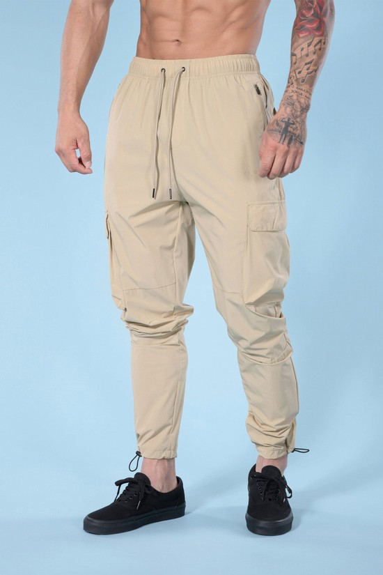 Pantalones Jogger Youngla 218 Travel Cargo Hombre Beige | WYODNFP-17