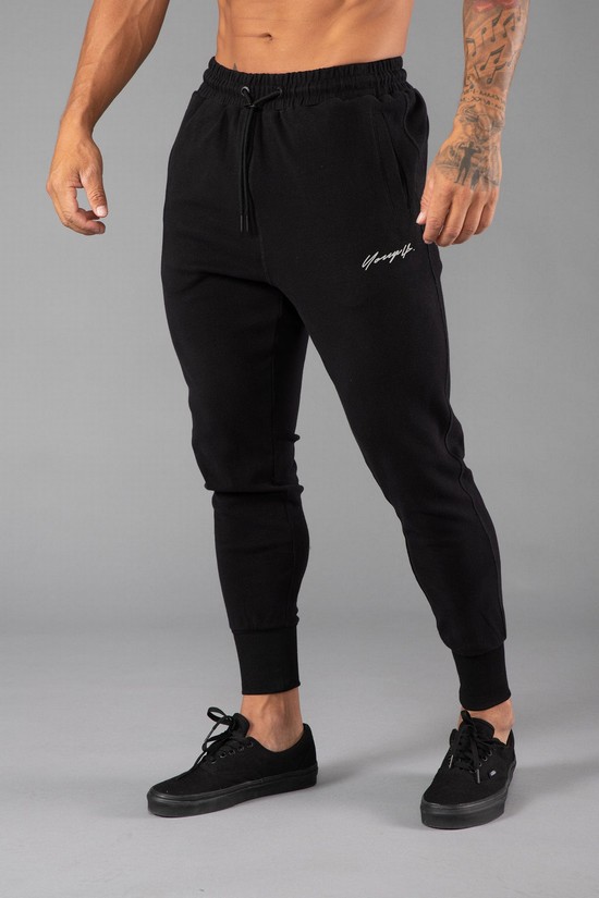 Pantalones Jogger Youngla 228 Cloud Hombre Negras | IFHLPWN-45