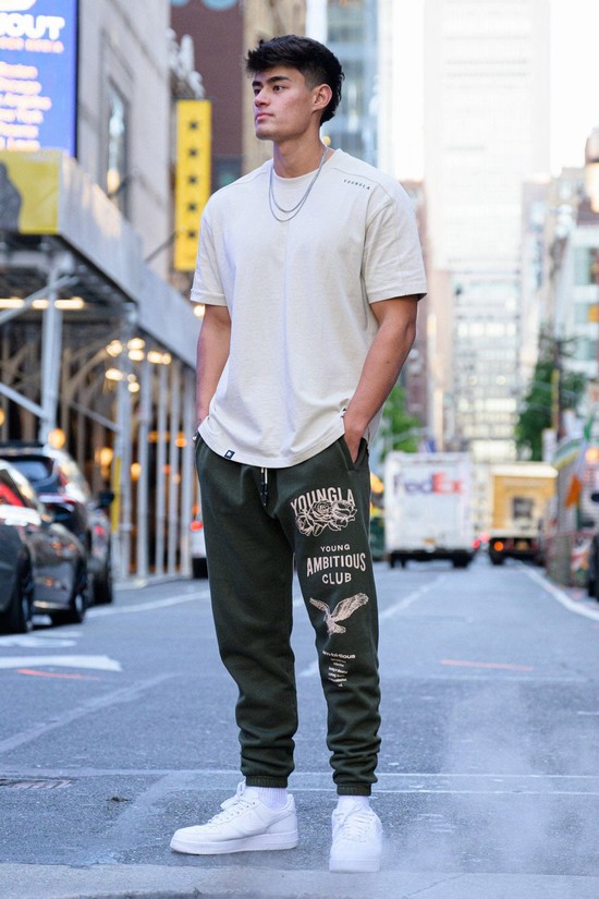 Pantalones Jogger Youngla 233 The Immortal Fall 22" Hombre Gris Oscuro | BANMUQE-24