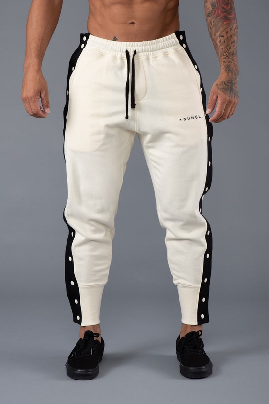Pantalones Jogger Youngla 235 90s Tear Away Hombre Blancas Negras | CLUSGDM-16