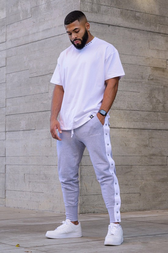 Pantalones Jogger Youngla 235 90s Tear Away Hombre Gris Blancas | JMUIEDG-30