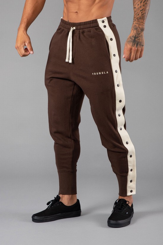 Pantalones Jogger Youngla 235 90s Tear Away Hombre Cafe Beige | SQDJMUA-78