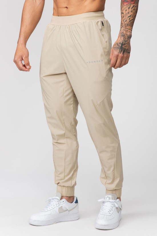 Pantalones Jogger Youngla 237 Nylon Entrenamiento Hombre Beige | ZFKGDBV-17