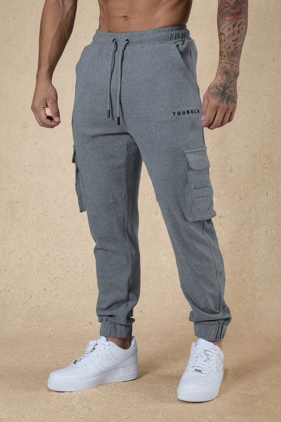 Pantalones Jogger Youngla 240 Cloud Rambo Hombre Gris | IHMTSQG-78