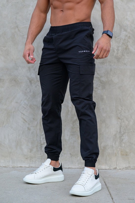 Pantalones Jogger Youngla 242 Commuter Hombre Negras | LIVHPTZ-25