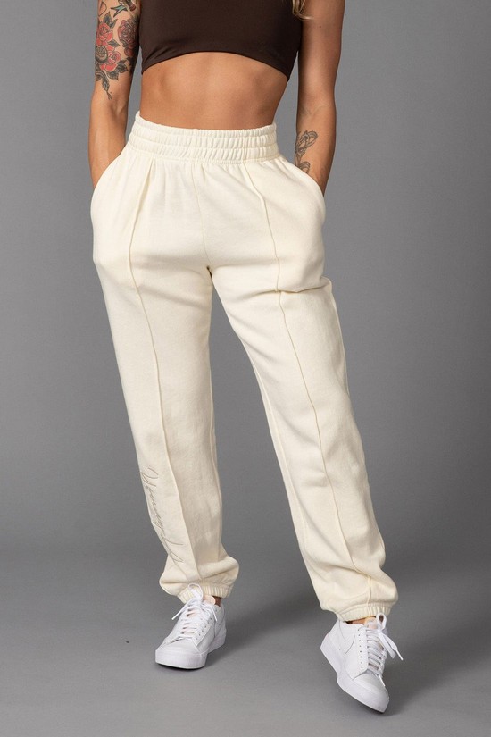 Pantalones Jogger Youngla W202 Script Mujer Blancas | BFHUPTN-71