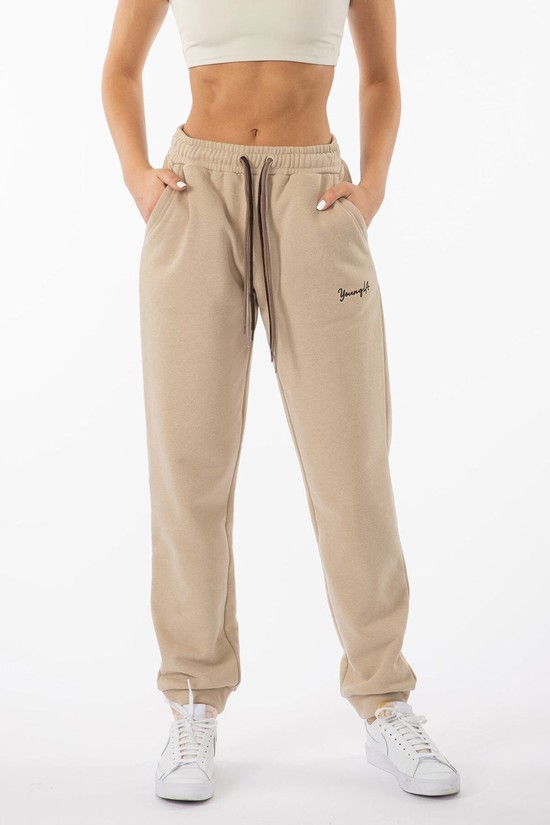 Pantalones Jogger Youngla W207 Triple String Mujer Beige | QNCDYSR-01