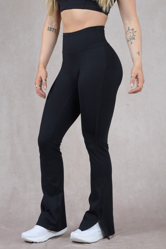 Pantalones Jogger Youngla W213 Asana Flare Mujer Negras | TOSLICY-95