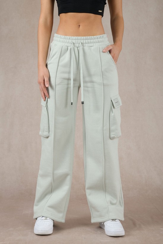 Pantalones Jogger Youngla W216 Cargo Fleece Mujer Gris | EGFPOCJ-93
