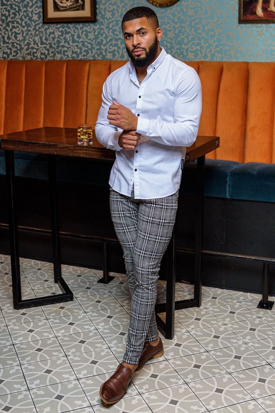 Pantalones Youngla 614 Dapper Vestido Hombre Gris | VIFLPCU-01