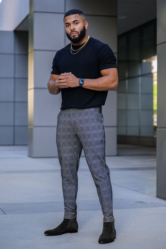 Pantalones Youngla 615 New Vestido Hombre Gris | ACZUSJW-45