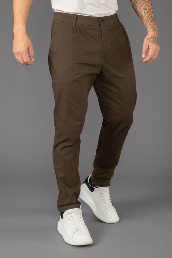 Pantalones Youngla 625 Slim Fit Chino Hombre Cafe | LOYQWVJ-45