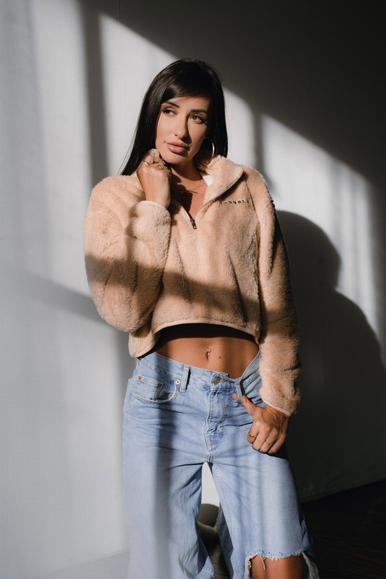 Pullover Youngla W506 Teddy Fleece Mujer Rosas | ROYZKWL-71